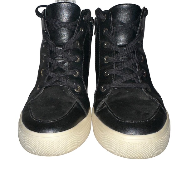 Aldo Black Wedge Sneaker Size 9 - Picture 9 of 12